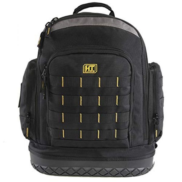 HIGHLAND TACTICAL Tactical Backpack 1 Highland Tactical Men's Task Tool Backpack with Molle Webbing, Black, One Size