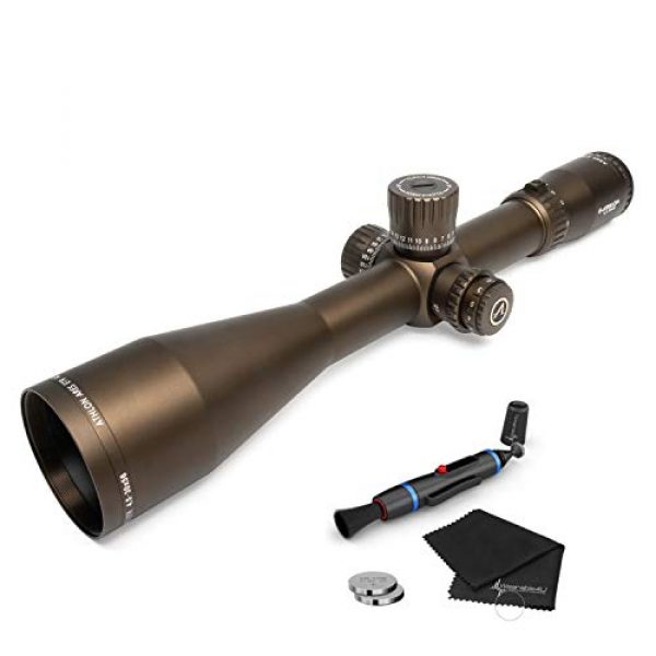 Wearable4U Rifle Scope 1 Wearable4U Athlon Optics Ares ETR 4.5-30x56, Direct Dial, Side Focus, 34mm, APLR2 FFP IR MOA Reticle Riflescope (Brown) with Extra Battery CR2032 Lens Cleaning Pen and Lens Cleaning Cloth Bundle