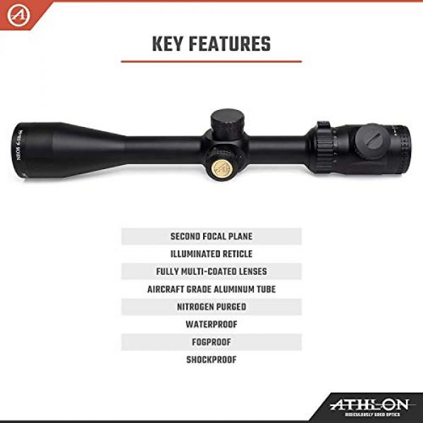Wearable4U Rifle Scope 6 Athlon Optics Neos 6-18x44, Capped, Side Focus, 1 inch, SFP Riflescope with Included Wearable4U Lens Cleaning Pen and Lens Cleaning Cloth Bundle