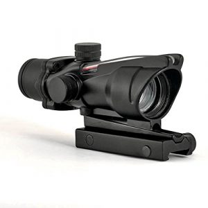 Alrebeto Rifle Scope 1 CL-SPORTS Alrebeto ACOG Type 1X32 Tactical Green or RED Dot Sight Real Green Fiber Optic Riflescope (Red Dot)