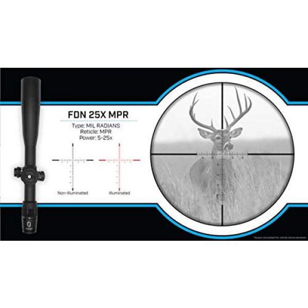 U.S. Optics Rifle Scope 7 U.S. Optics FDN-25X Riflescope, 5-25x52mm, 34mm Tube, FFP, MPR Reticle, 1/10 MIL FDN 25X MPR
