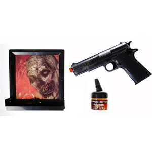 zombie hunter Airsoft Pistol 1 Zombie Hunter Target Pack with Airsoft Pistol and Accessories, Black and Clear (Black/Clear)