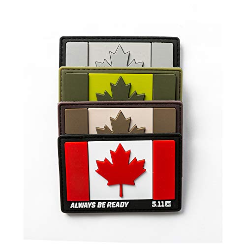 5.11 Morale Patch 4 5.11 Tactical Canada Flag Patch, Hook Backing, Laser-Cut Size, Easy Attachment, Style 81209