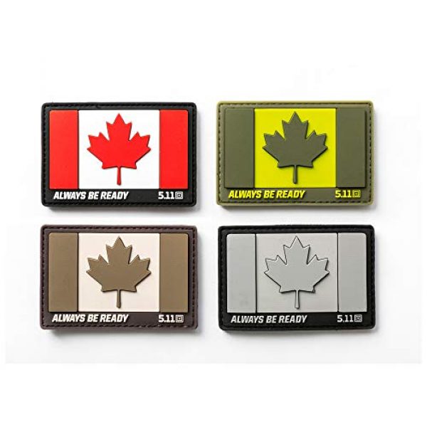 5.11 Morale Patch 3 5.11 Tactical Canada Flag Patch, Hook Backing, Laser-Cut Size, Easy Attachment, Style 81209
