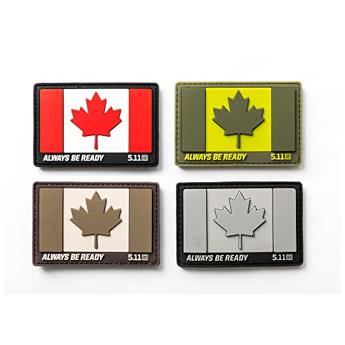 5.11 Morale Patch 3 5.11 Tactical Canada Flag Patch, Hook Backing, Laser-Cut Size, Easy Attachment, Style 81209