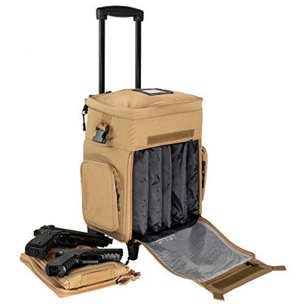 Calissa Offshore Tackle Tactical Backpack 3 Calissa Offshore Tackle Backpack -"Apollo 2" Tactical Rolling Pistol Case Gun Range Bag for Shooting Gear, Ammo, Hunting Supplies, Firearms Storage, Fishing Equipment " 5 Pouch Compartment Organizer