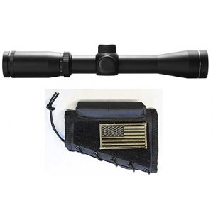 M1Surplus Rifle Scope 1 M1SURPLUS Scout Rifle Kit with 2-7x32 Illuminated Long Eye Scope +Tactical Cheek Rest w/Flag Patch Fits MOSSBERG MVP Scout Rifle Marlin 1895SBL Ruger GUNSITE Scout M1A SOCOM 16 II Scout Squad