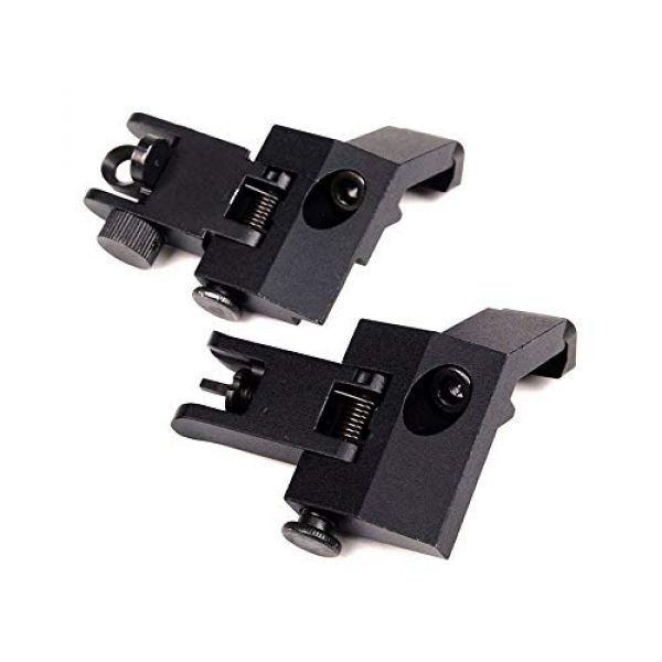 KTAIS Rifle Sight 1 KTAIS 1 Pair Tactical Front and Rear Flip Up 45 Degree Offset Rapid Backup Iron Sight Transition Gun Accessories for Hunting (Color : Black)
