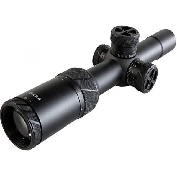PRG Defense Rifle Scope 2 PRG Defense 4501X822PRGPR1 Model 1-8X22RS Professional Riflescopes, 1x~8X Magnification, 24mm Objective Lens Diameter, 36mm Ocular Lens Diameter, 91-88mm Eye Relief, 8-3mm Exit Pupil