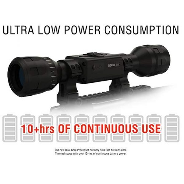 ATN Rifle Scope 6 ATN Thermal Rifle Scope w/10+hrs Battery & Ultra-Low Power Consumption, Black