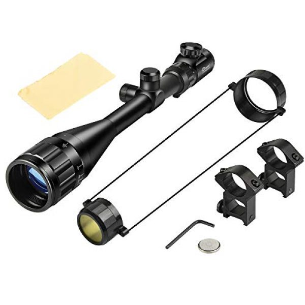 CVLIFE Rifle Scope 6 CVLIFE Hunting Rifle Scope 6-24x50 AOE Red and Green Illuminated Gun Scope with Free Mount