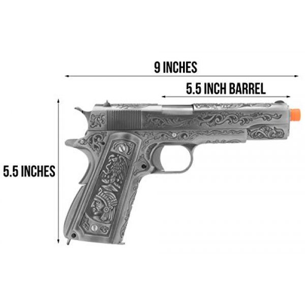 Lancer Tactical Airsoft Pistol 2 Lancer Tactical WE Full Metal Airsoft Gas Blowback Floral Pattern Pistol 1911 Silver