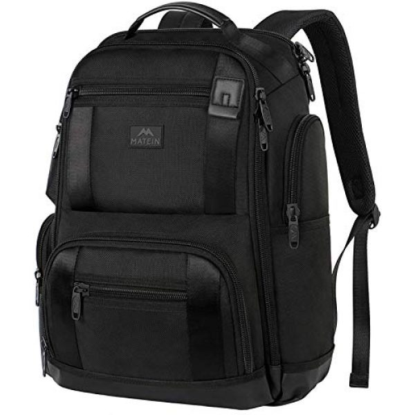MATEIN Tactical Backpack 1 Laptop Backpack,17 Inch Travel Laptop Backpack for Men Women,Professional Business Carry on Backpack for Notebook, Large Backpack Tsa Friendly Water Resistant High School College Computer Bag, Black