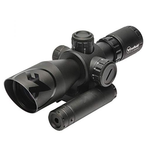 Firefield Rifle Scope 1 Firefield Barrage Waterproof Riflescope with Green Laser Multi-Coated Scratch Resistant/Anti-Reflective Glass and Illuminated red and Green Mil-Dot Reticle