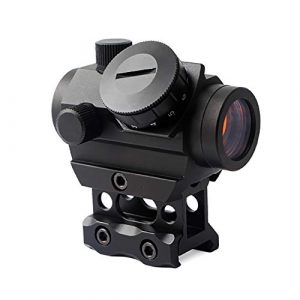 MUJING Rifle Scope 1 Red Dot Sight 1X25 Sights Reflex with 20mm Rail Mount & Increase Riser Rail