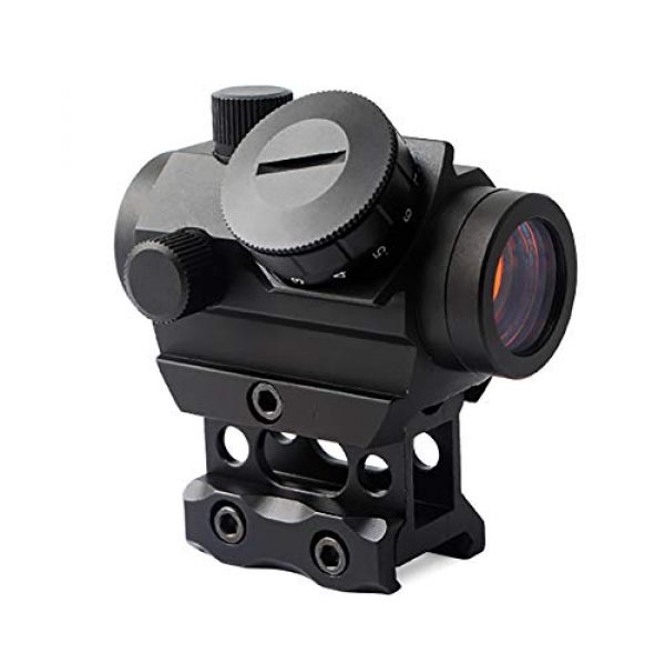 MUJING Rifle Scope 1 Red Dot Sight 1X25 Sights Reflex with 20mm Rail Mount & Increase Riser Rail