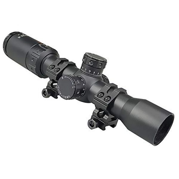 Persei Rifle Scope 5 Persei 1.5-15x32 Rifle Scope with Red Illuminated Glass Reticle 30mm Tube and Medium Profile Scope Rings