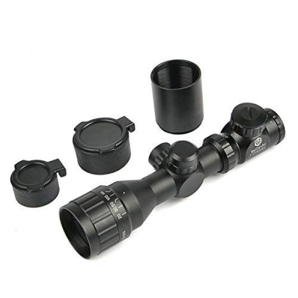Beileshi Rifle Scope 3 Beileshi 2-6x32 Rifle Scope Red/Green Illuminated Range Finder Reticle and Parallax Adjustment with Sunshade Tube