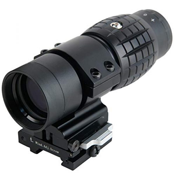 Bbrand Rifle Scope 1 3X Magnifier flip to Side Scope 3x30mm Rifle Magnifier with QD Mount and Len Covers (Black)