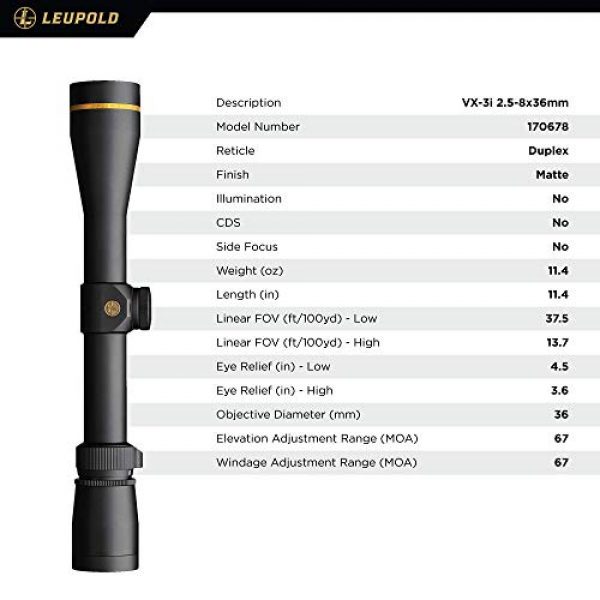 Leupold Rifle Scope 4 Leupold VX-3i 2.5-8x36mm Riflescope, Duplex (170678), Duplex (170678) (170678)