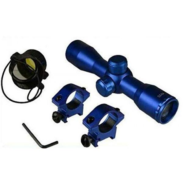 Ahlmanstr Rifle Scope 4 Ahlmanstr Blue Tactical Scope for Hunting 4x32 Compact Rifle-Scope with Rings 20mm Free Mounts Long Eye Relief Mil-Dot Reticle 223 .308 Shotgun Scope Series