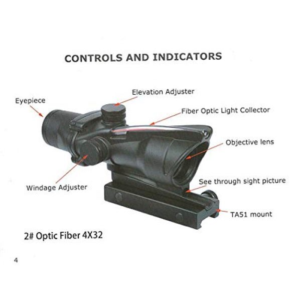FIRECLUB Rifle Scope 7 FIRECLUB 4x32 Scope Hunting RifleScopes Red or Green Chevron Glass Etched Reticle Real Fiber Optics Tactical Optical Sights Scope