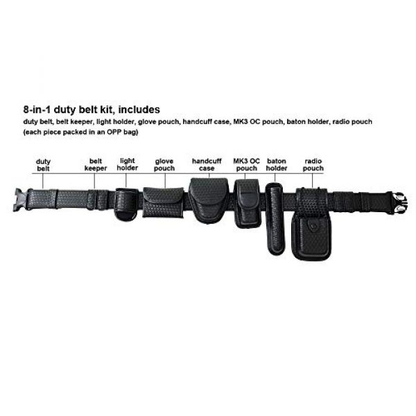 YunShao Tactical Belt 2 YunShao 8-in-1 Duty Utility Belt Rig, Police Duty Belt kit with Pouches - Handcuff Case, Radio Pouch, Glove Pouch, Light Holder, Baton Holder, MK3 Holder, Belt Keeper, Basketweave