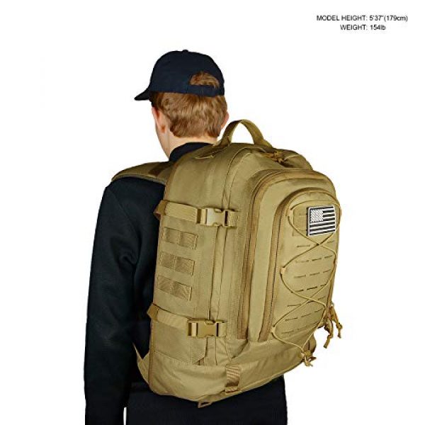 SunsionPro Tactical Backpack 6 SunsionPro MTB-236 Laser Molle Expandable Tactical Backpack for Traveling, Camping, Trekking & Hiking, 42-62L