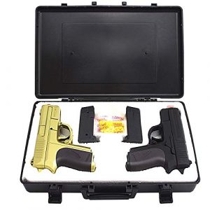 MilSim Airsoft Pistol 1 Twin Spring Dual Airsoft Pistol Combo Pack Set Hand Gun w/Case 6mm BB BBS