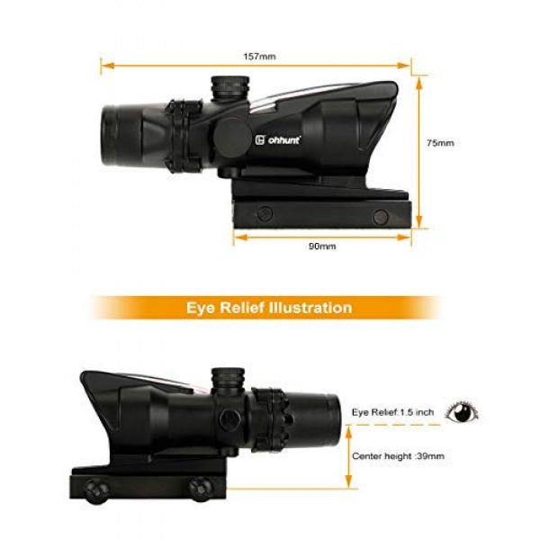 ohhunt Rifle Scope 5 ohhunt 4x32 Hunting RifleScopes Red or Green Illuminated Horseshore Glass Etched Reticle Real Fiber Optics Tactical Optical Sights Scope