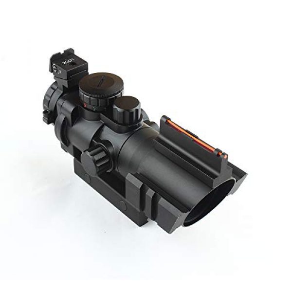 HONESTILL Rifle Scope 1 HONESTILL 4x32 Tactical Rifle Scope Red Dot Sight 20mm Dovetail Reflex Optics Scope with Fiber Optic Sight
