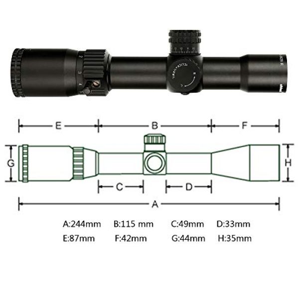 ohhunt Rifle Scope 2 ohhunt LR 1.5-8X28 Compact Hunting Scope Mil Dot Reticle Red Illumination Rifle Scopes