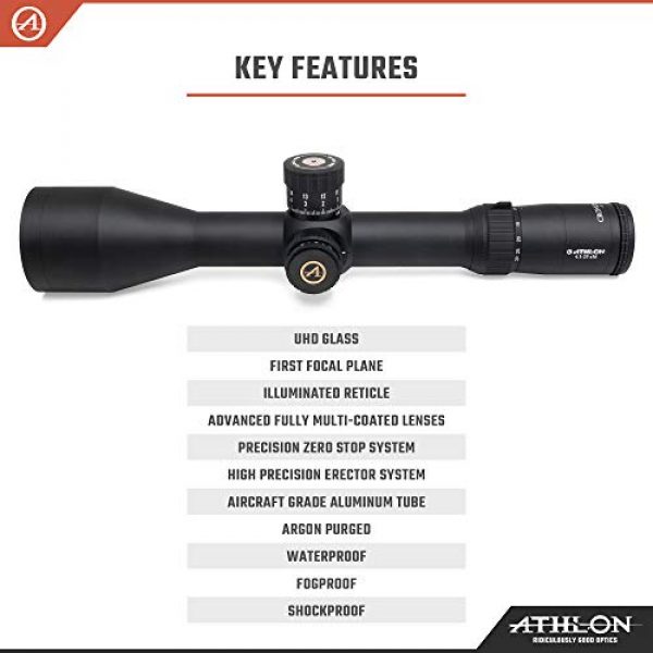 Athlon Optics Rifle Scope 3 Athlon Optics , Cronus BTR , Riflescope , 4.5-29 x 56 First Focal Plane (FFP) 34mm Tube, Illuminated APRS MIL Reticle ,