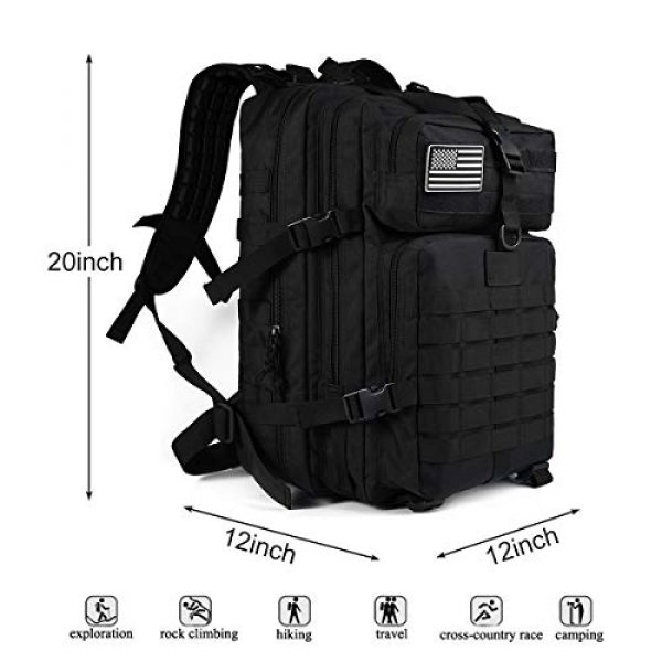 Heran Tactical Backpack 4 Tactical Backpack 45L Army 3 Day Assault Pack Molle For Bag Heavy Duty Black