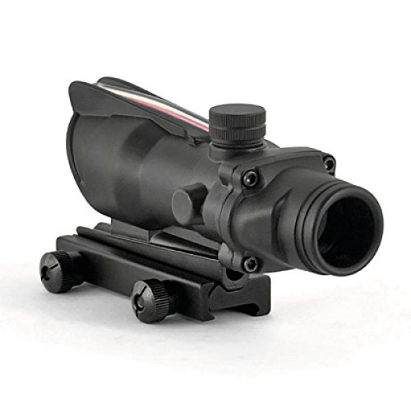 Alrebeto Rifle Scope 2 CL-SPORTS Alrebeto ACOG Type 1X32 Tactical Green or RED Dot Sight Real Green Fiber Optic Riflescope (Red Dot)