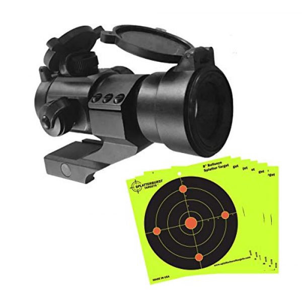 Optio Tactical Rifle Scope 1 Optio Reflex Red Dot Sight Bundle with 25 Splatterburst Targets - Picatinny Mount Included with Scope