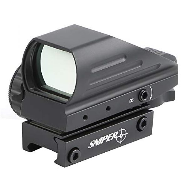 Sniper Rifle Scope 1 Sniper RD22 Red & Green Dot Sight 4 Reticles Reflex Sight for 20mm Picatinny Rail Mount