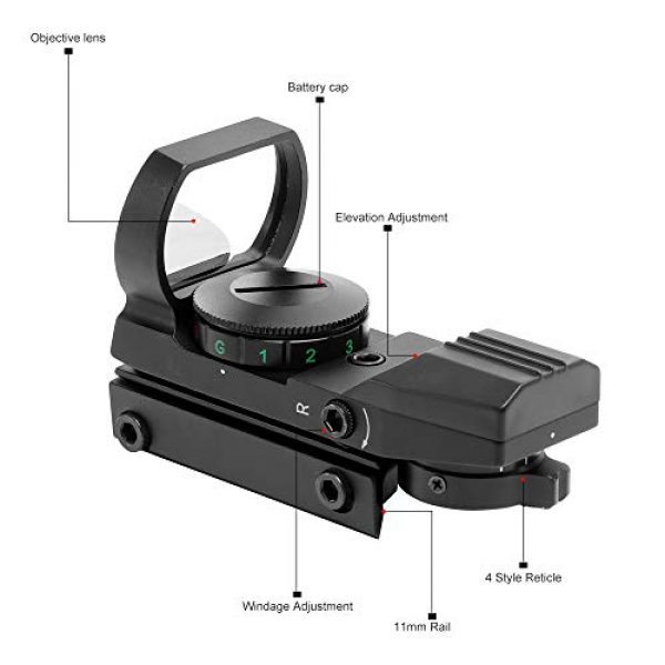 BESTSCOPE Rifle Scope 2 Bestscope Reflex Sight with 4 Reticles Red Green Dot Sight with 11mm
