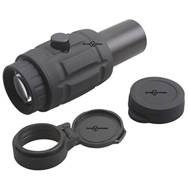 KTAIS Rifle Scope 3 KTAIS Vector Optics Tactical Adjustable 4X Magnifier fit for Red Dot Sight with Flip to Side Mount Shooting Accessories (Color : Black)