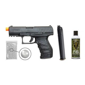 Wearable4U Airsoft Pistol 1 Wearable4U Walther PPQ Mod 2 Gas Blowback Airsoft Pistol with Elite Force Airsoft Green Gas Can and Extra Extended Mag Pack of 1000 6mm 0.20g BBS Bundle
