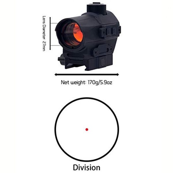 Fashion Sport Rifle Scope 3 Fashion Sport Outdoor Hunting red dot riflescope 1X27 Red Dot Sight 1.5 MOA Manual Key Switch with 20mm Riser Mount Rifle Scope