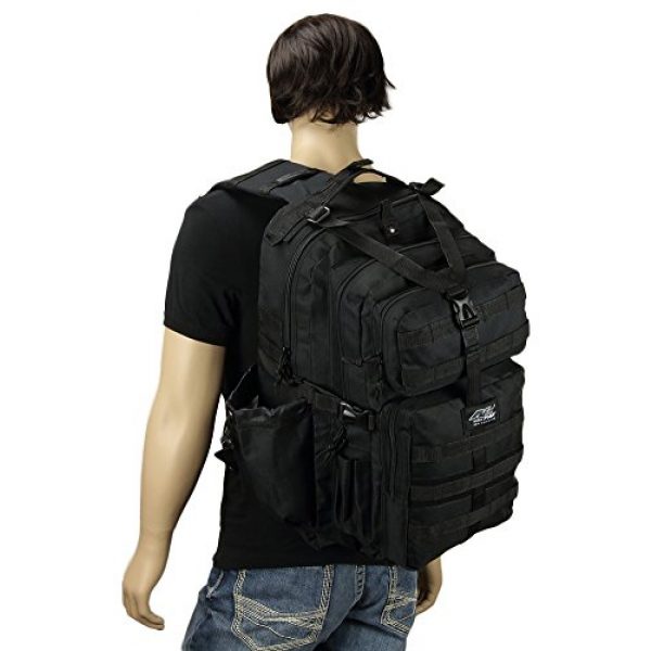 NPUSA Tactical Backpack 4 Mens Multicam Molle 2L Hydration Ready Sling Bag with Keychain Compass or Key Ring Carabiner+ 2 Zipper Pulls