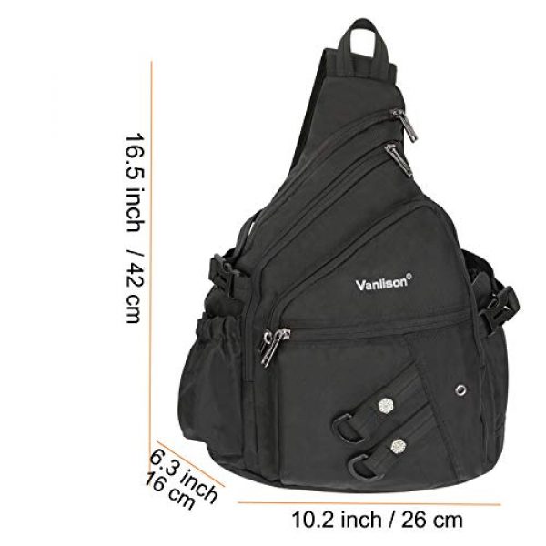 Vanlison Tactical Backpack 4 Vanlison Sling Backpacks, Sling Chest Bags Shoulder Crossbody Bags for Men Women Outdoor Travel Walking Dog Running