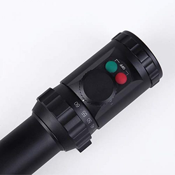 Sniper Rifle Scope 4 Sniper KT 12-60X60 SAL Rifle Scope 35mm Tube Side Parallax Adjustment Glass Etched Reticle Red Green Illuminated with Scope Rings