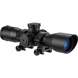 BARSKA Rifle Scope 1 BARSKA AC11876 Contour Rifle Scope 4x32 Red/Green Illuminated Mil-Dot Reticle with Picotinny/Weaver Rings