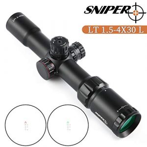 Sniper Rifle Scope 1 Sniper LT1.5-4x30 Scope Tri Illuminated Chevron Reticle Scope Riflescope for .223/5.56 Rifles