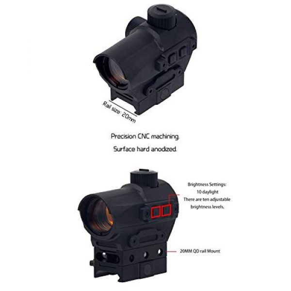 Fashion Sport Rifle Scope 5 Fashion Sport Outdoor Hunting red dot riflescope 1X27 Red Dot Sight 1.5 MOA Manual Key Switch with 20mm Riser Mount Rifle Scope