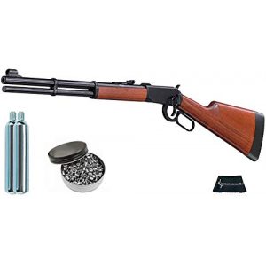 Walther Air Rifle 1 Walther Lever Action CO2 .177 Caliber Air Rifle with Included CO2 90 Gram (2 Pack) and Pack of 500 Pellets Bundle (Pellets Caliber/Weight .177/7.48 Grains) and Wearable4U Cloth