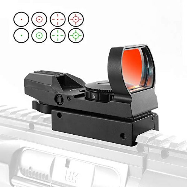 BESTSCOPE Rifle Scope 1 BESTSCOPE HD Red Dot Sight Riflescope,Reflex Sight - Adjustable 4 Reticles with Red and Green for 20mm Mount