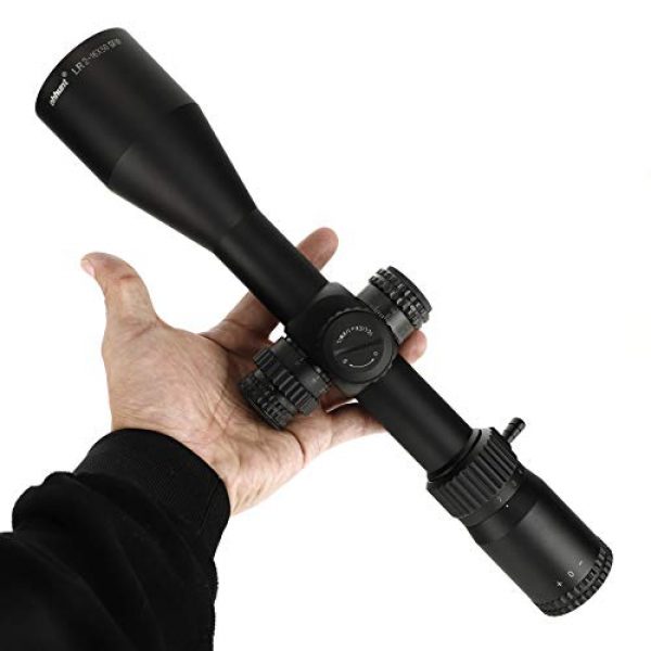 ohhunt Rifle Scope 6 ohhunt LR 2-16x50 SFIR Hunting Rifle Scope 30mm Tube Red Illumination Mil Dot Glass Etched Reticle with Mount 1/8 MOA Side Parallax Turrets Lock Reset